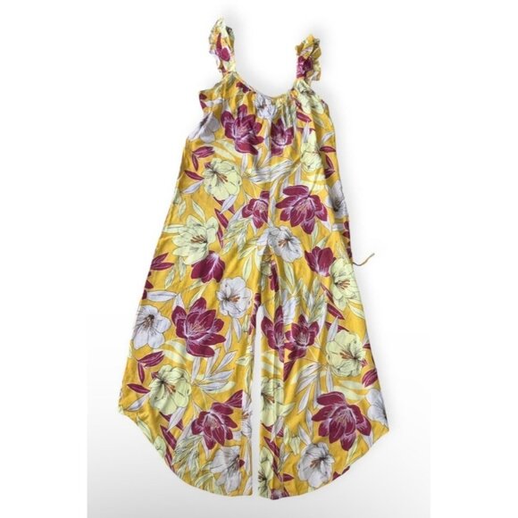 Band of the Free NWT Euphoria Gold Floral Wide Leg Jumpsuit Sz Small Womens Yell - Picture 13 of 14